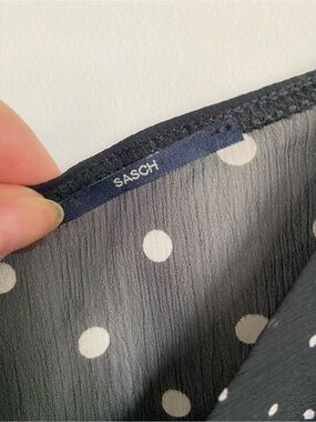 Sasch Black with White Polka Dot Blouse